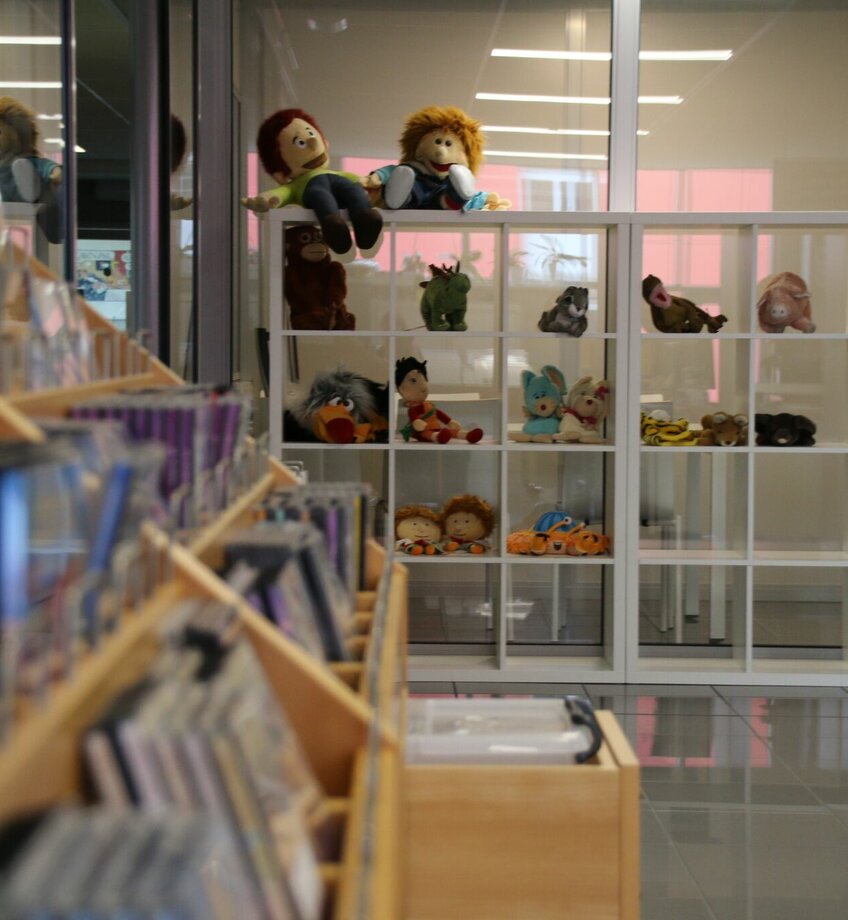 Bibliotheek campus Sint-Niklaas-poppenkast_foto Sara Van Hecke